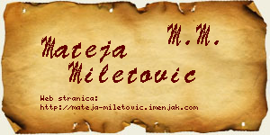 Mateja Miletović vizit kartica